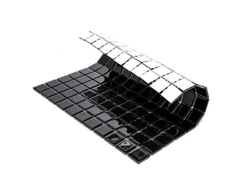 Мозаика Mir Mosaic Natural Color palette черная стеклянная 300х300х4 мм глянцевая