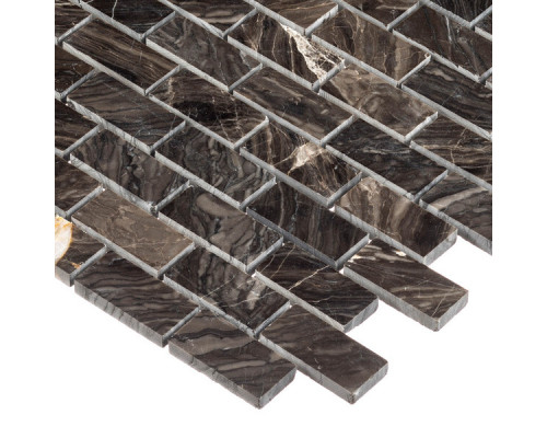 Мозаика Mir Mosaic Natural London коричневая из натурального камня 305х305х7 мм глянцевая
