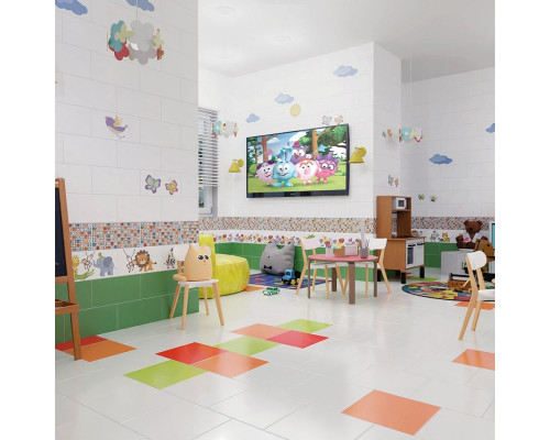 Плитка декор Нефрит Керамика Kids Sky белая 400x1000x8 мм