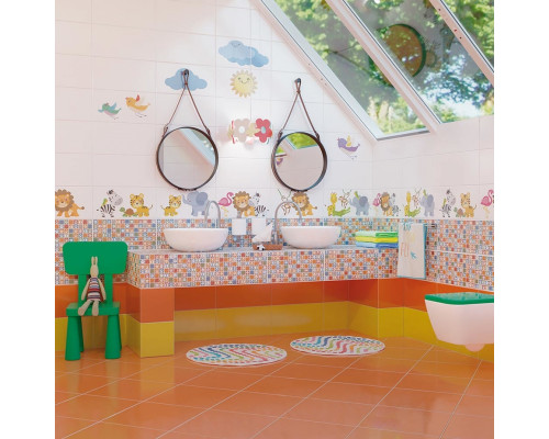 Плитка декор Нефрит Керамика Kids Sky белая 400x1000x8 мм