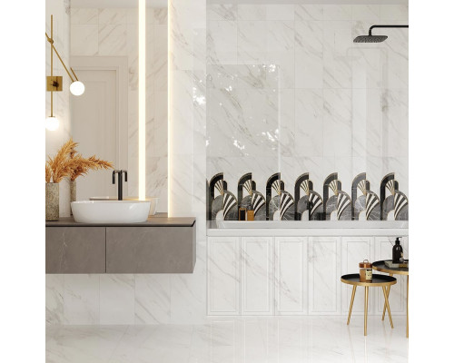 Плитка декор Gracia Ceramica Noir белая 600x250x10 мм