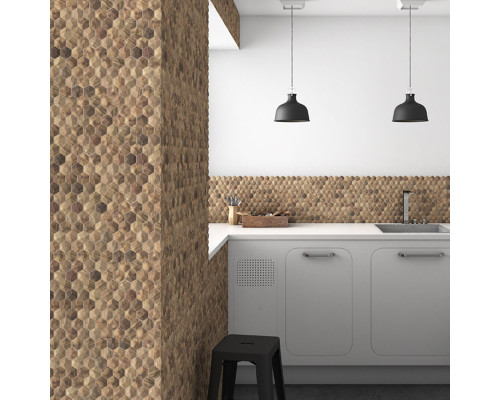 Стеклянная мозаика Hexagon WOODS 4700D