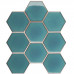 Керамическая мозаика Geometry Hexagon big Green Glossy 95x110