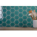 Керамическая мозаика Geometry Hexagon big Green Glossy 95x110