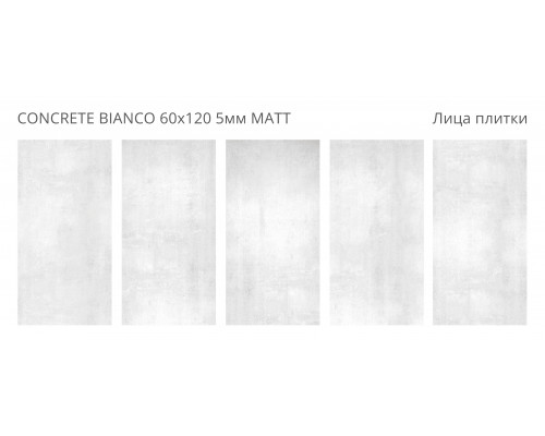 Керамогранит матовый Loft CONCRETE BIANCO 60х120 5мм MATT